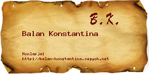 Balan Konstantina névjegykártya